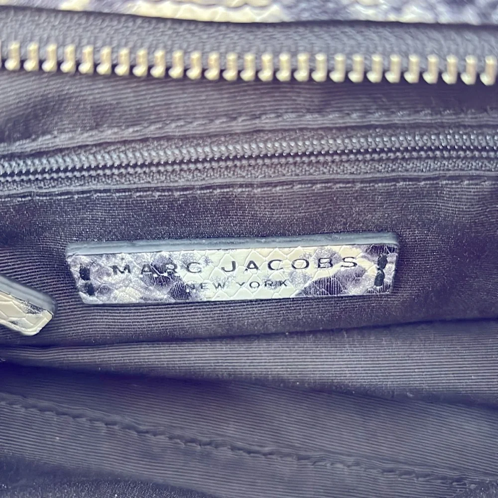 MARC JACOBS Snakeskin Leather Baguette Shoulder Bag